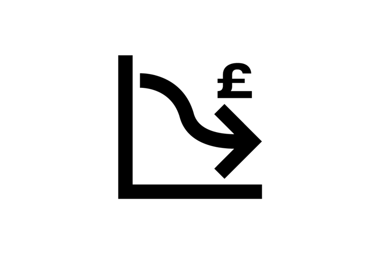 Icon depicting cost efficiency