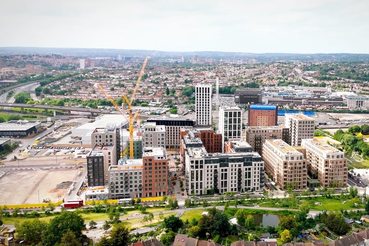 Brent Cross Town looking west across Claremont Park - visualisation Brent Cross Town looking west across Claremont Park - visualisation