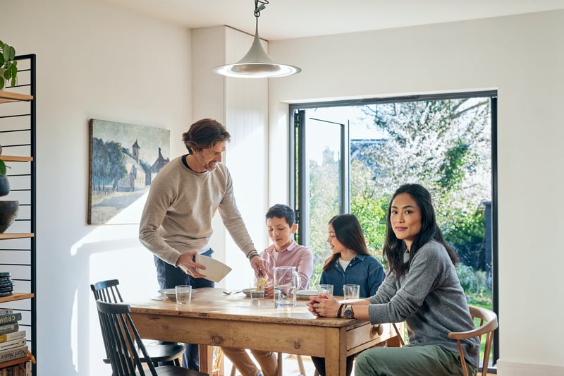 Family at dinner table