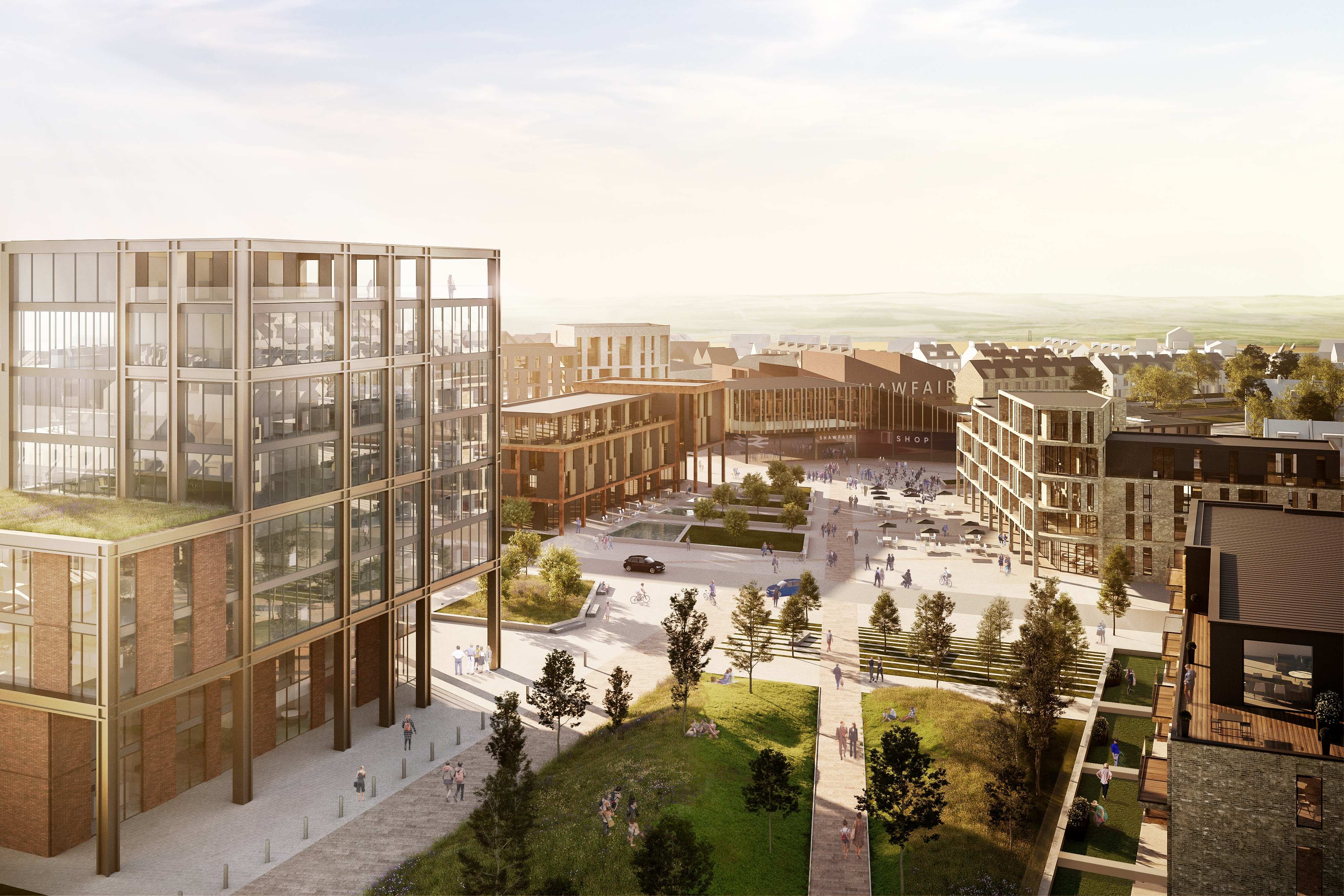 The proposed development plans for Shawfair see 4,000 new homes, businesses and retail outlets in a landscaped environment surrounding a new town centre and railway station. (Photo credit: Shawfair LLP)